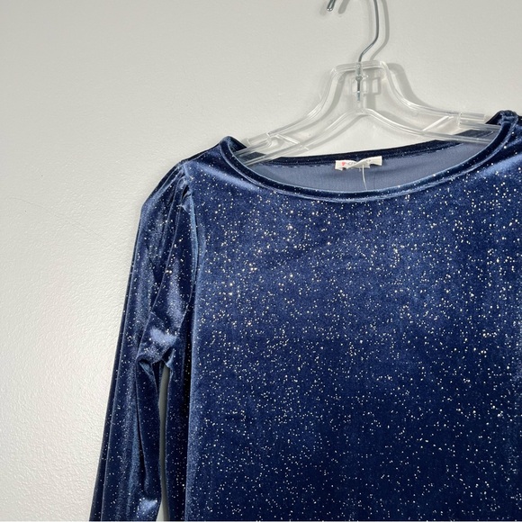 Crewcuts J. Crew Girls Navy Blue Velvet Metallic Star Print Tulle Skirt Dress XL - Picture 6 of 6